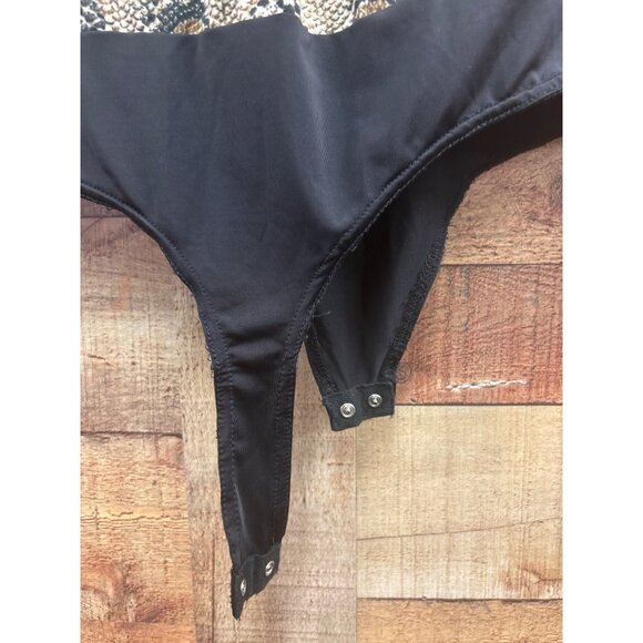 Oliveaceous Snake Print Long Sleeve Bodysuit Medium - Picture 5 of 10